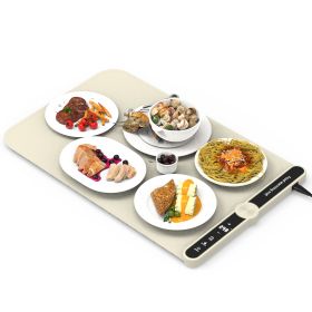 2 Size Optional Silicone Food Warming Mat With 9 Temperature Levels 6Hrs Timer Child Lock Auto Shut Off Roll-Up Electric Warming Tray For Party Buffet