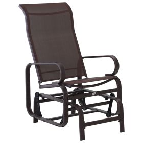 Outsunny Gliding Lounger Chair, Outdoor Swinging Chair with Smooth Rocking Arms and Lightweight Construction for Patio Backyard, Brown