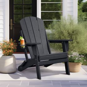 Patio Folding Adirondack Chair Weather Resistant, Outdoor HDPE Foldable Lawn Chair