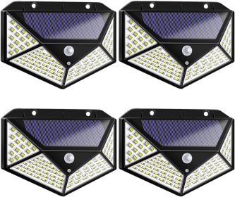 Aolyty Solar Lights Outdoor, Motion Sensor Wall Light 3 Lighting Modes IP65 Waterproof LED Solar Security Lights Four Side Inllumination 2-Pack For Ga (Option: 4pcs)