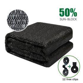 50% Shade Cloth Sunblock Fabric Cut Edge with Free Cilps UV Resistant for Garden Plants Cover, Black (size: 8*12)