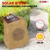 5 Core Rock Speaker Outdoor Waterproof Bluetooth Garden Speakers Solar & USB Charging RGB Colors for Patio Pool & Home